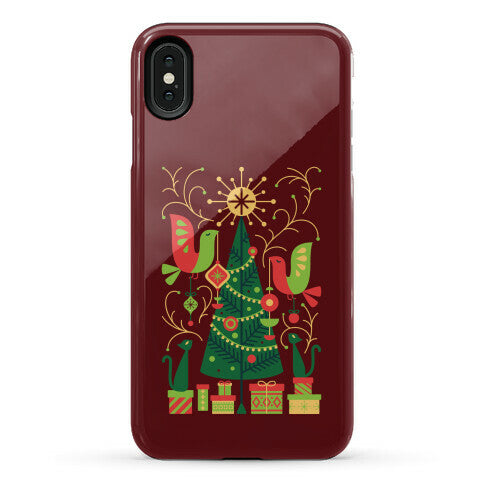 Vintage Christmas Tree Decorating Phone Case